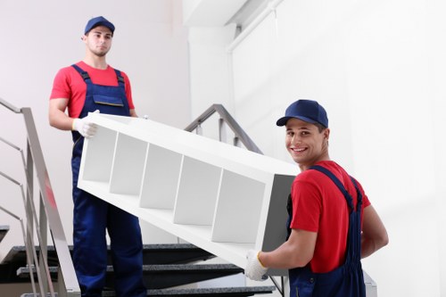 Removal van and movers planning a flat move in Maida Vale