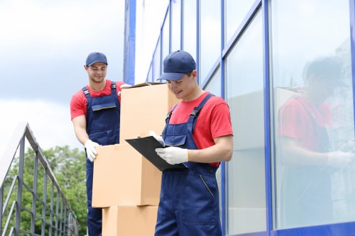 Customer confirming a moving service booking