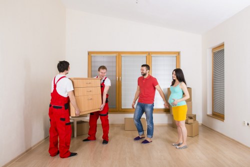 Packed boxes and organised belongings ready for storage in Maida Vale