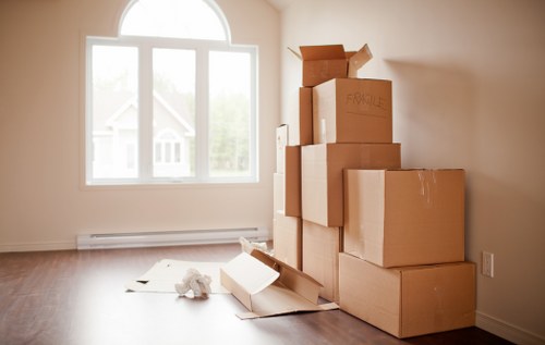 Removal van loading items during a quick relocation service in Maidavale