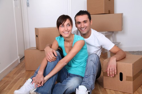 Professional movers handling a residential move with care